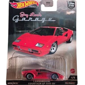 Hot WheeLs Premium + Jay Leno's Garage Lamborghini LP5000, 1:64, Red.